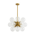 Modern 18 - Light Clear Stripe Glass Bubble Cluster Chandelier - LightfixturesUAE
