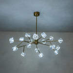 Modern 18 - Light Linear Sputnik Cluster Cube Crystal Chandelier - LightfixturesUAE