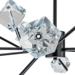 Modern 18 - Light Linear Sputnik Cluster Cube Crystal Chandelier - LightfixturesUAE