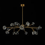 Modern 18 - Light Linear Sputnik Cluster Cube Crystal Chandelier - LightfixturesUAE