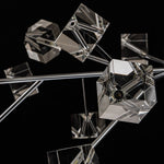 Modern 18 - Light Linear Sputnik Cluster Cube Crystal Chandelier - LightfixturesUAE