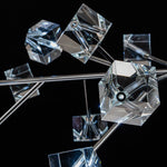 Modern 18 - Light Linear Sputnik Cluster Cube Crystal Chandelier - LightfixturesUAE