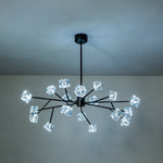 Modern 18 - Light Linear Sputnik Cluster Cube Crystal Chandelier - LightfixturesUAE