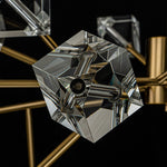 Modern 18 - Light Linear Sputnik Cluster Cube Crystal Chandelier - LightfixturesUAE