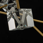 Modern 18 - Light Linear Sputnik Cluster Cube Crystal Chandelier - LightfixturesUAE