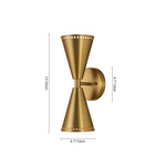 Modern 2 - Light Brushed Brass Double - Conical Wall Sconce - LightfixturesUAE