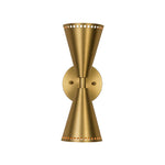 Modern 2 - Light Brushed Brass Double - Conical Wall Sconce - LightfixturesUAE