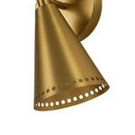 Modern 2 - Light Brushed Brass Double - Conical Wall Sconce - LightfixturesUAE