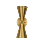 Modern 2 - Light Brushed Brass Double - Conical Wall Sconce - LightfixturesUAE