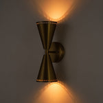 Modern 2 - Light Brushed Brass Double - Conical Wall Sconce - LightfixturesUAE