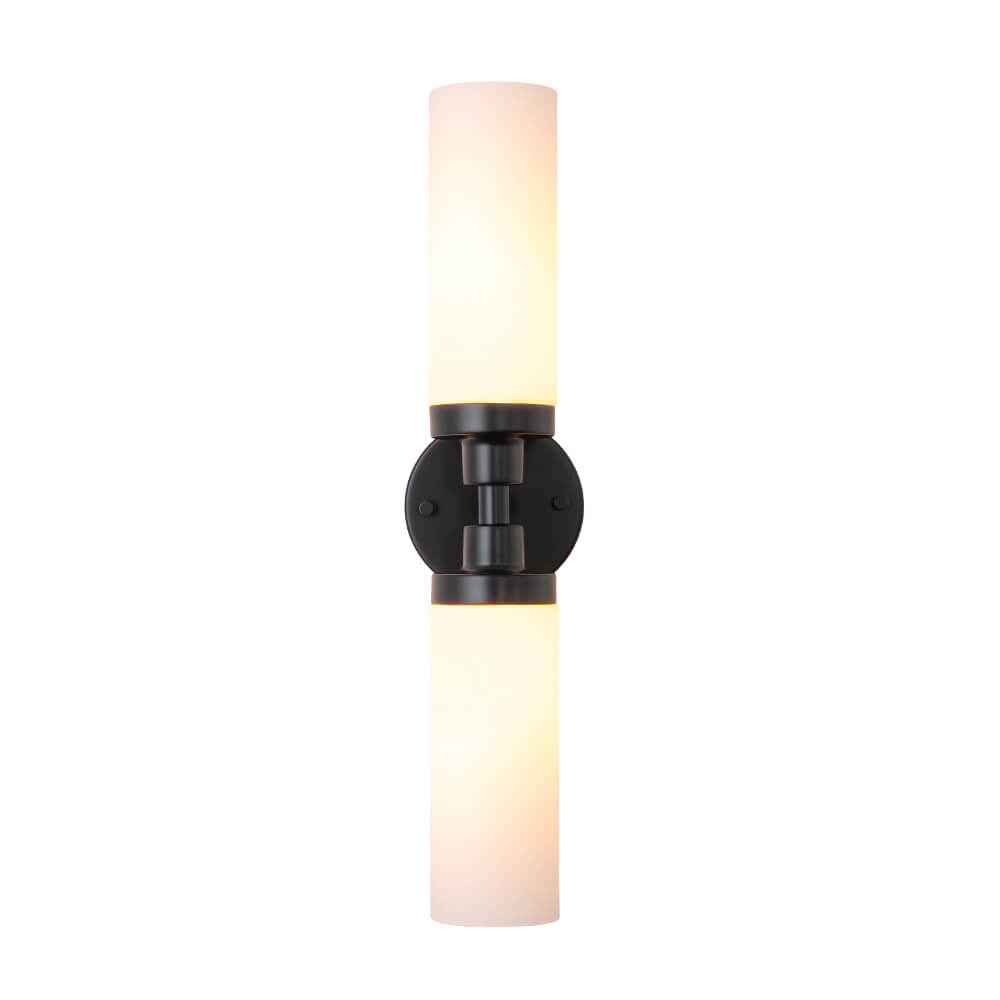 Modern 2 - Light Cylindrical Opal Glass Bathroom Sconces - LightfixturesUAE