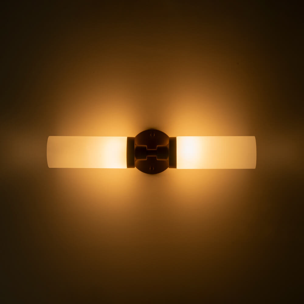 Modern 2 - Light Cylindrical Opal Glass Bathroom Sconces - LightfixturesUAE