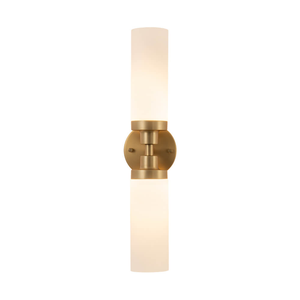 Modern 2 - Light Cylindrical Opal Glass Bathroom Sconces - LightfixturesUAE