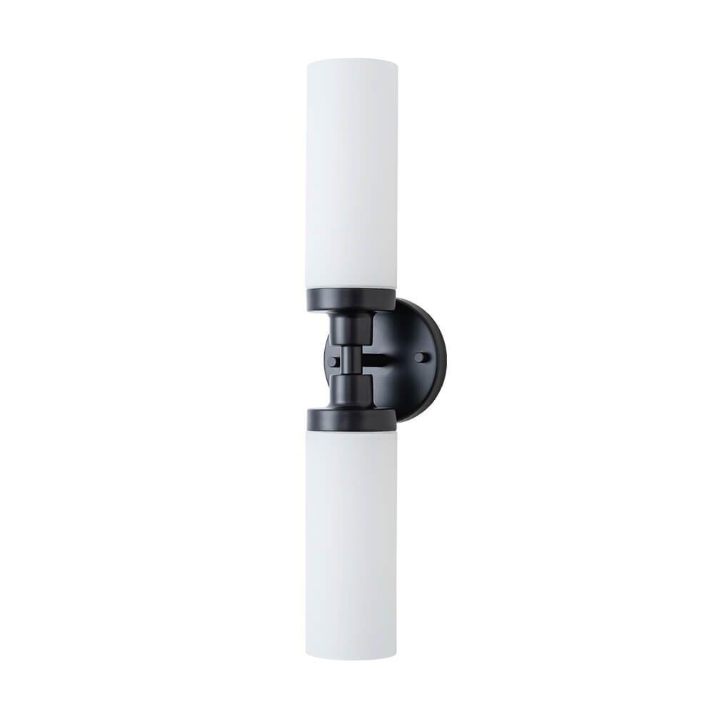Modern 2 - Light Cylindrical Opal Glass Bathroom Sconces - LightfixturesUAE