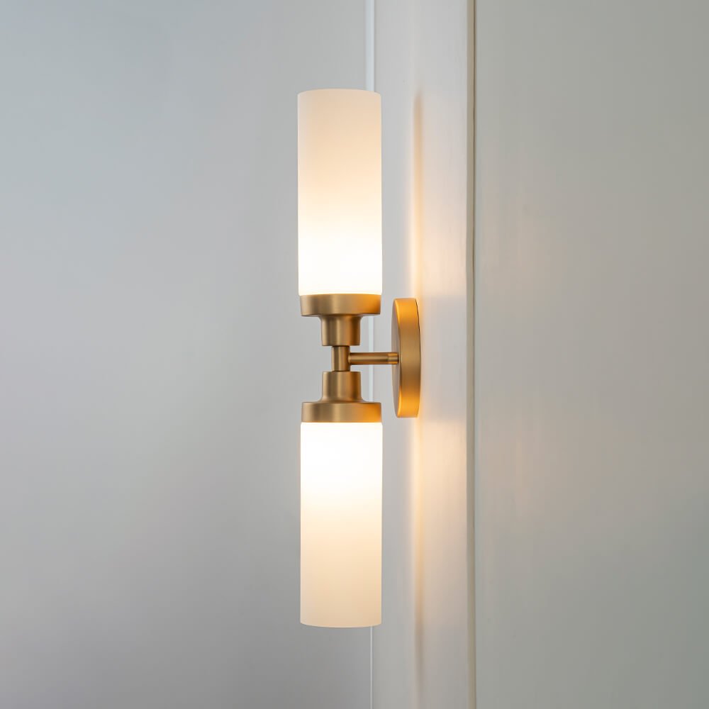 Modern 2 - Light Cylindrical Opal Glass Bathroom Sconces - LightfixturesUAE