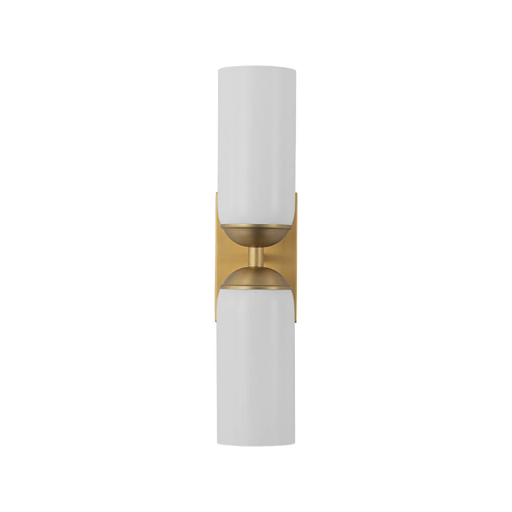 Modern 2 - Light Cylindrical Opal White Glass Vanity Wall Sconce - LightfixturesUAE