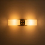 Modern 2 - Light Cylindrical Opal White Glass Vanity Wall Sconce - LightfixturesUAE