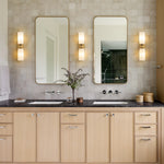 Modern 2 - Light Cylindrical Opal White Glass Vanity Wall Sconce - LightfixturesUAE