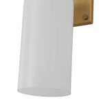 Modern 2 - Light Cylindrical Opal White Glass Vanity Wall Sconce - LightfixturesUAE