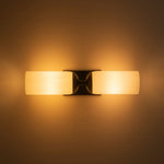 Modern 2 - Light Cylindrical Opal White Glass Vanity Wall Sconce - LightfixturesUAE