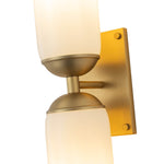 Modern 2 - Light Cylindrical Opal White Glass Vanity Wall Sconce - LightfixturesUAE