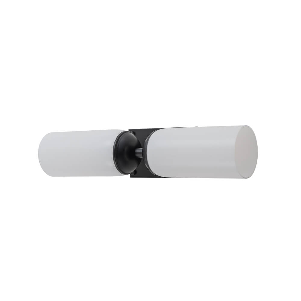 Modern 2 - Light Cylindrical Opal White Glass Vanity Wall Sconce - LightfixturesUAE