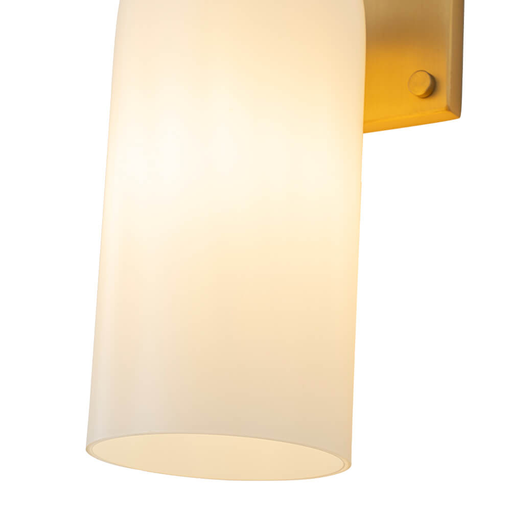 Modern 2 - Light Cylindrical Opal White Glass Vanity Wall Sconce - LightfixturesUAE