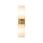 Modern 2 - Light Cylindrical Opal White Glass Vanity Wall Sconce - LightfixturesUAE