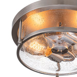 Modern 2 - Light Drum Seeded Glass Flush Mount Ceiling Light - LightfixturesUAE