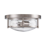 Modern 2 - Light Drum Seeded Glass Flush Mount Ceiling Light - LightfixturesUAE
