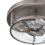 Modern 2 - Light Drum Seeded Glass Flush Mount Ceiling Light - LightfixturesUAE