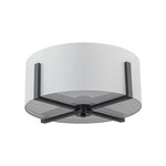 Modern 2 - Light Fabric Lampshade Drum Semi - Flush Ceiling Light - LightfixturesUAE