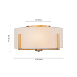 Modern 2 - Light Fabric Lampshade Drum Semi - Flush Ceiling Light - LightfixturesUAE