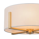Modern 2 - Light Fabric Lampshade Drum Semi - Flush Ceiling Light - LightfixturesUAE