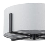 Modern 2 - Light Fabric Lampshade Drum Semi - Flush Ceiling Light - LightfixturesUAE