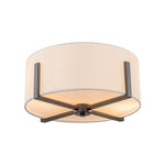 Modern 2 - Light Fabric Lampshade Drum Semi - Flush Ceiling Light - LightfixturesUAE