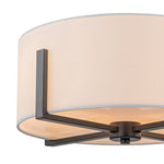 Modern 2 - Light Fabric Lampshade Drum Semi - Flush Ceiling Light - LightfixturesUAE