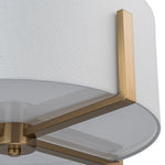 Modern 2 - Light Fabric Lampshade Drum Semi - Flush Ceiling Light - LightfixturesUAE