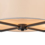 Modern 2 - Light Fabric Lampshade Drum Semi - Flush Ceiling Light - LightfixturesUAE