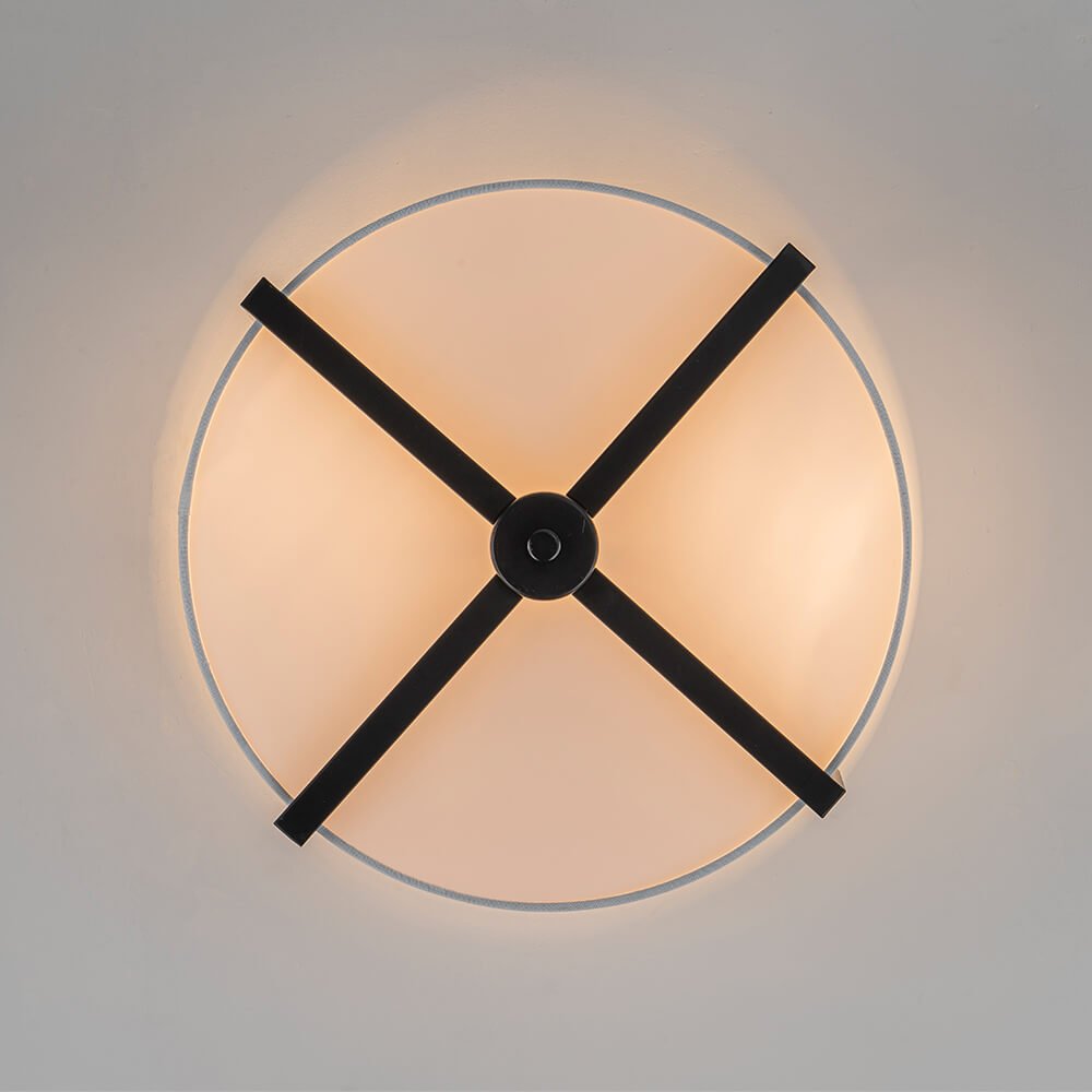 Modern 2 - Light Fabric Lampshade Drum Semi - Flush Ceiling Light - LightfixturesUAE