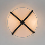 Modern 2 - Light Fabric Lampshade Drum Semi - Flush Ceiling Light - LightfixturesUAE