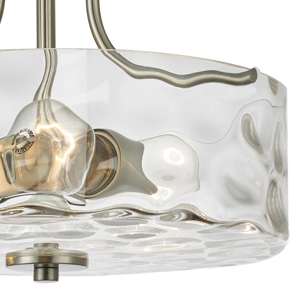 Modern 2 - Light Glass Hammer Drum Semi Flush Mount - LightfixturesUAE