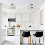 Modern 2 - Light Glass Hammer Drum Semi Flush Mount - LightfixturesUAE