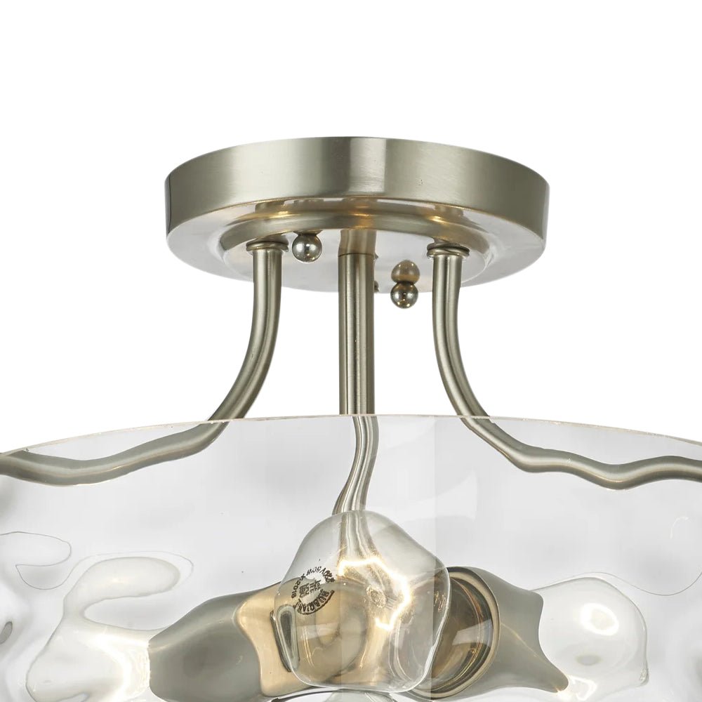 Modern 2 - Light Glass Hammer Drum Semi Flush Mount - LightfixturesUAE