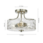 Modern 2 - Light Glass Hammer Drum Semi Flush Mount - LightfixturesUAE