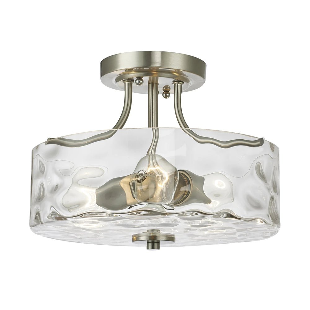 Modern 2 - Light Glass Hammer Drum Semi Flush Mount - LightfixturesUAE
