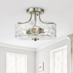 Modern 2 - Light Glass Hammer Drum Semi Flush Mount - LightfixturesUAE