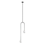 Modern 2 Light Hand Blown Opal Glass Globe Pendant Light - LightfixturesUAE