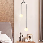 Modern 2 Light Hand Blown Opal Glass Globe Pendant Light - LightfixturesUAE