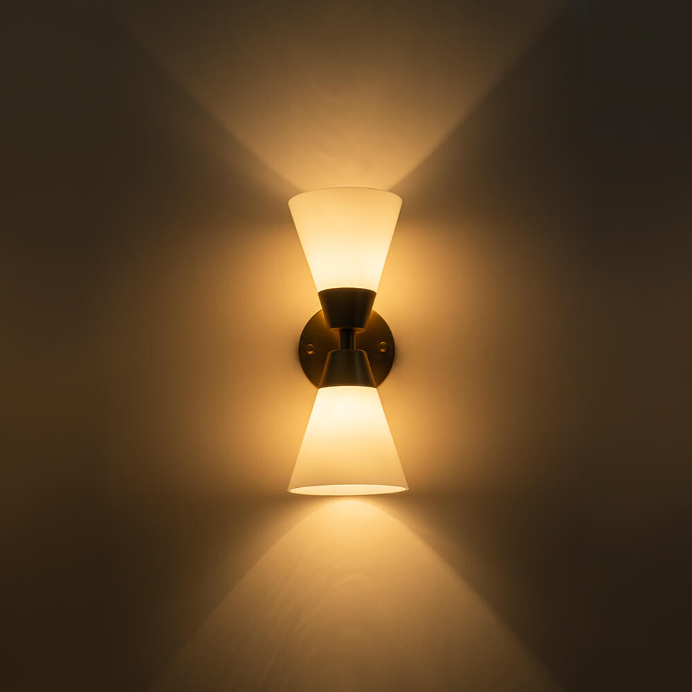Modern 2 - Light Hourglass Shaped Glass Wall Sconce - LightfixturesUAE